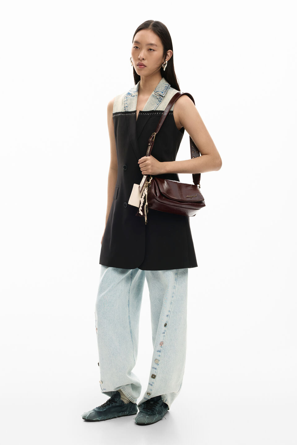 Crossed bimaterial dress