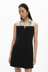 Crossed bimaterial dress