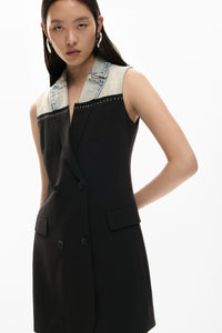 Crossed bimaterial dress