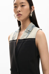 Crossed bimaterial dress