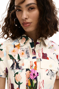 Floral Collage Mini Dress