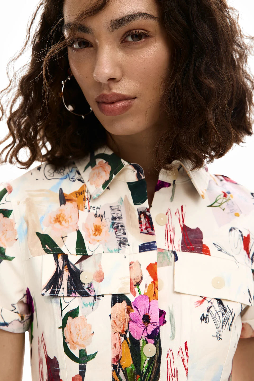 Floral Collage Mini Dress