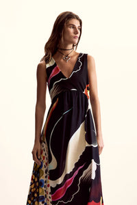 Christian Lacroix Midi Dress - Multicolor Op-Art Print