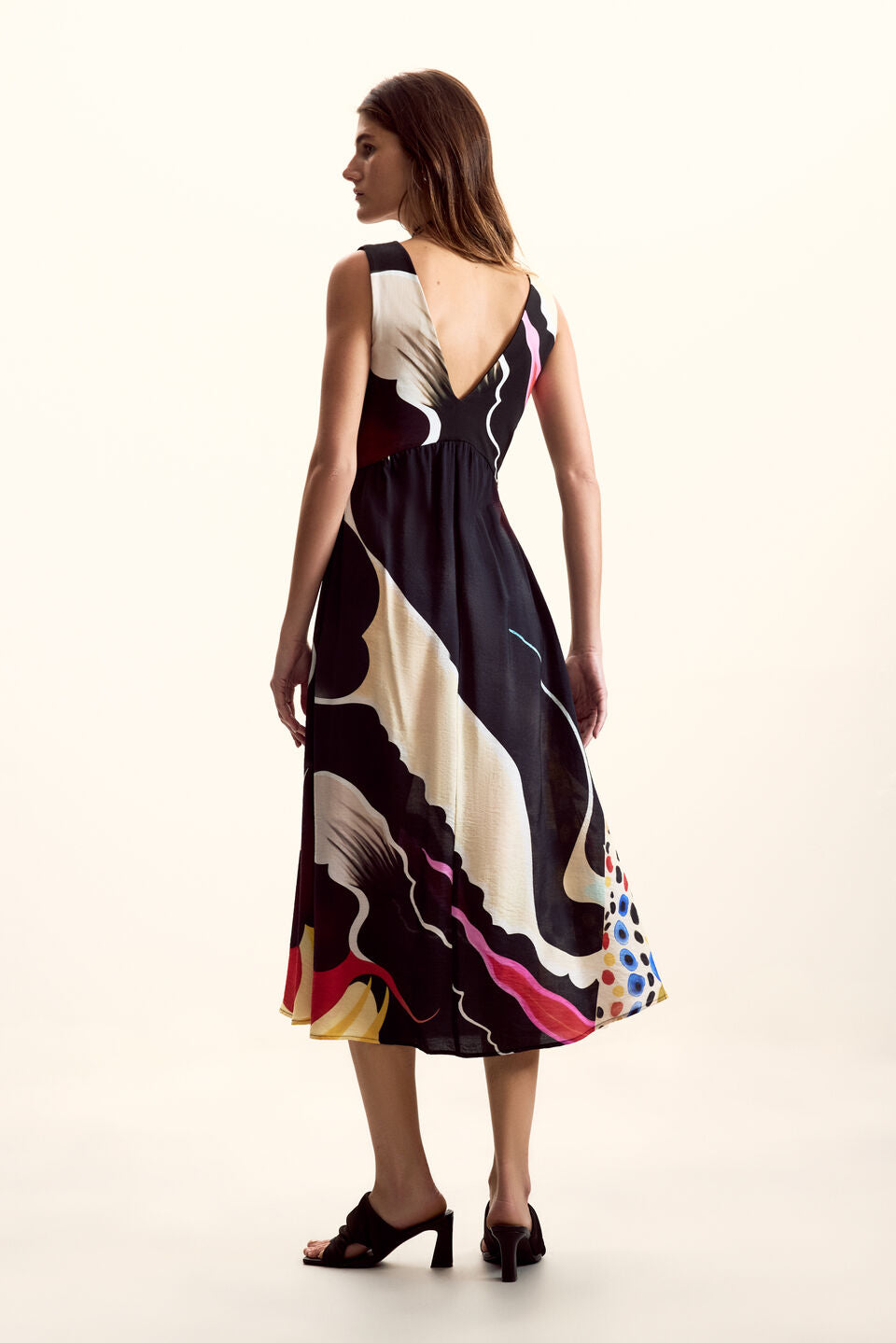 Christian Lacroix Midi Dress - Multicolor Op-Art Print