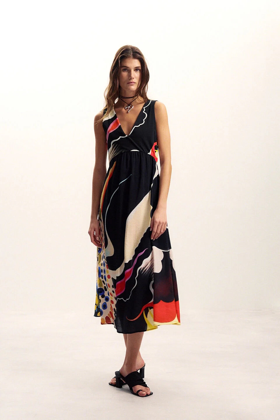 Christian Lacroix Midi Dress - Multicolor Op-Art Print