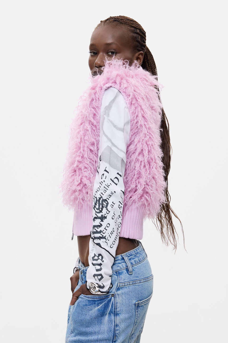 Pink Fur Vest