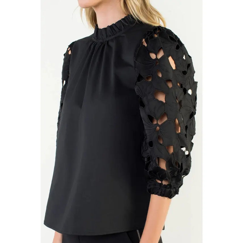 Eyelet Detail Top THML