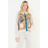 Western Theme Embroidery Detail Cardigan THML