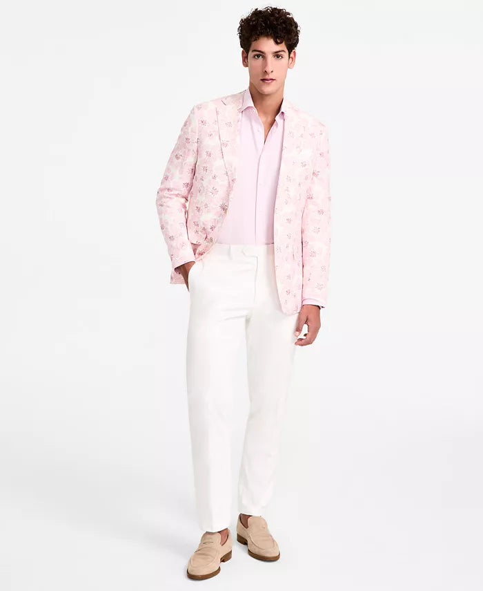 Floral Linen-Blend Sport Coat