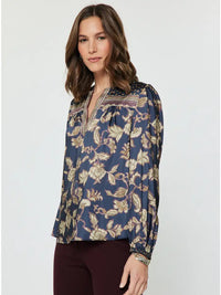 Floral Border Printed Blouse