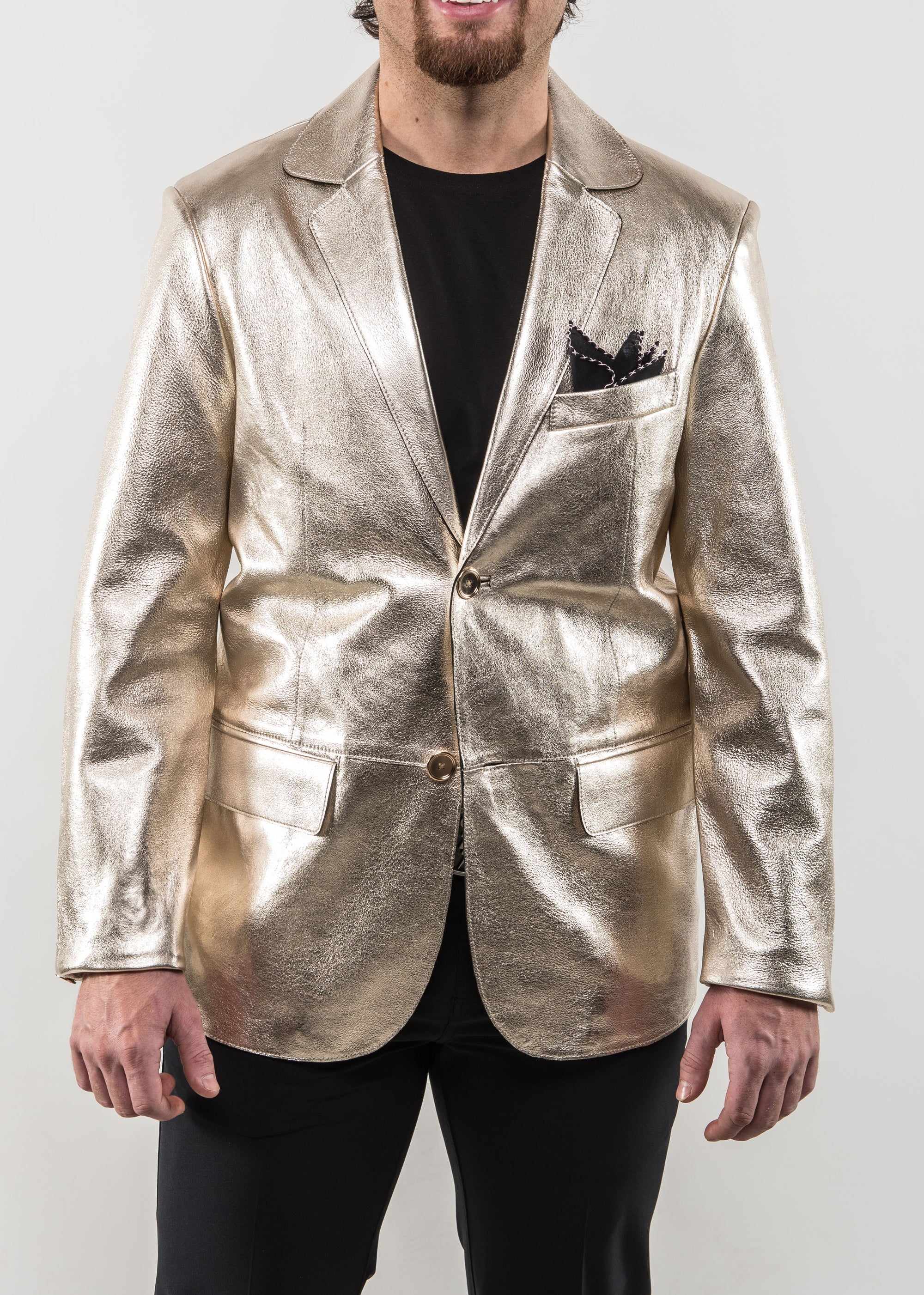 Liquid Sheen Solid Gold Moto Jacket - Trader Rick's for the artful