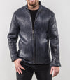 Win Leather Jacket- Faded Blue