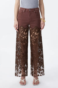 Chocolate Lace High Rise Jeans
