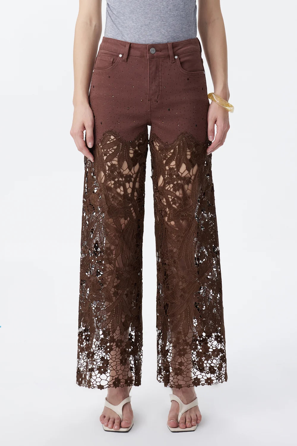 Chocolate Lace High Rise Jeans