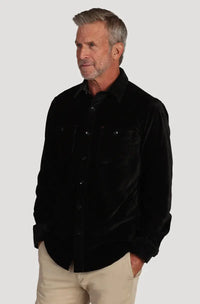 Cozy Cut Stretch Viceroy Velvet Shirt - Black True Grit