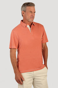 Sueded Dobby Polo - Orange