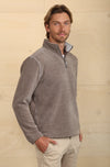 Apres Lux Chenille & Sherpa 1/4 Zip Pullover - Grey