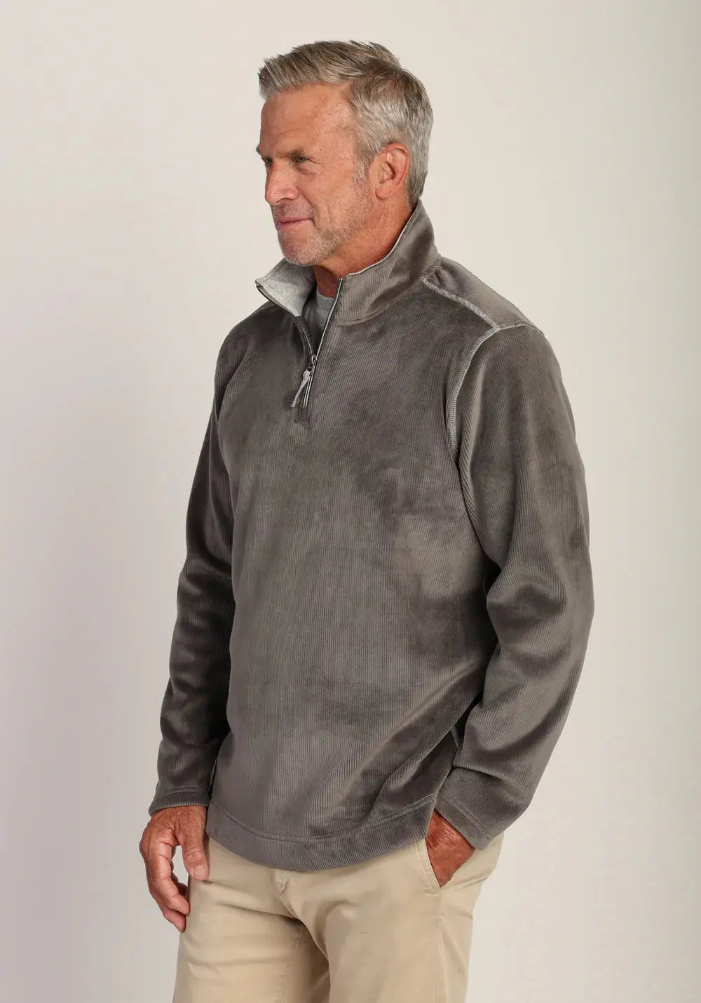Apres Lux Sueded Cord 1/4 Zip Pullover True Grit