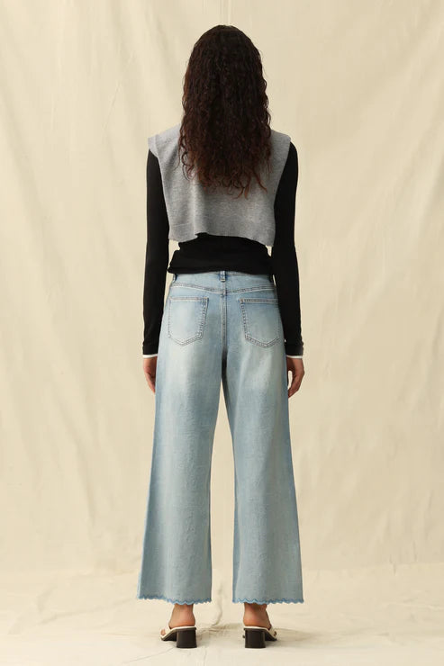 Embroidery & Rhinestone High Rise Denim