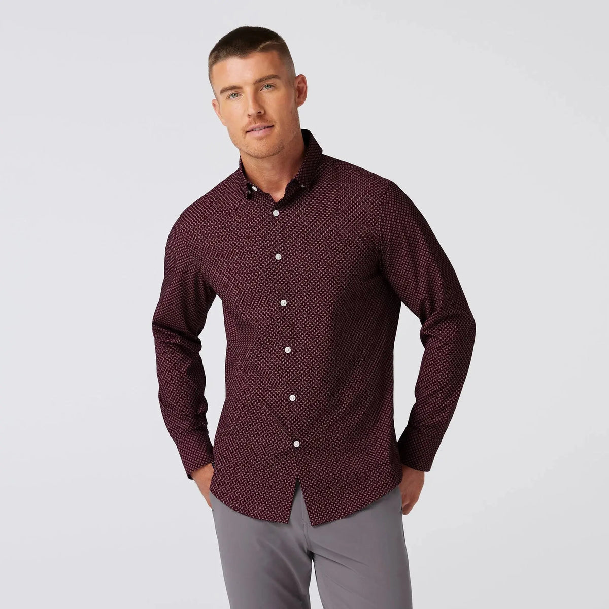Leeward Dress Shirt - Wine Clover (ONLINE ONLY) Mizzen + Main