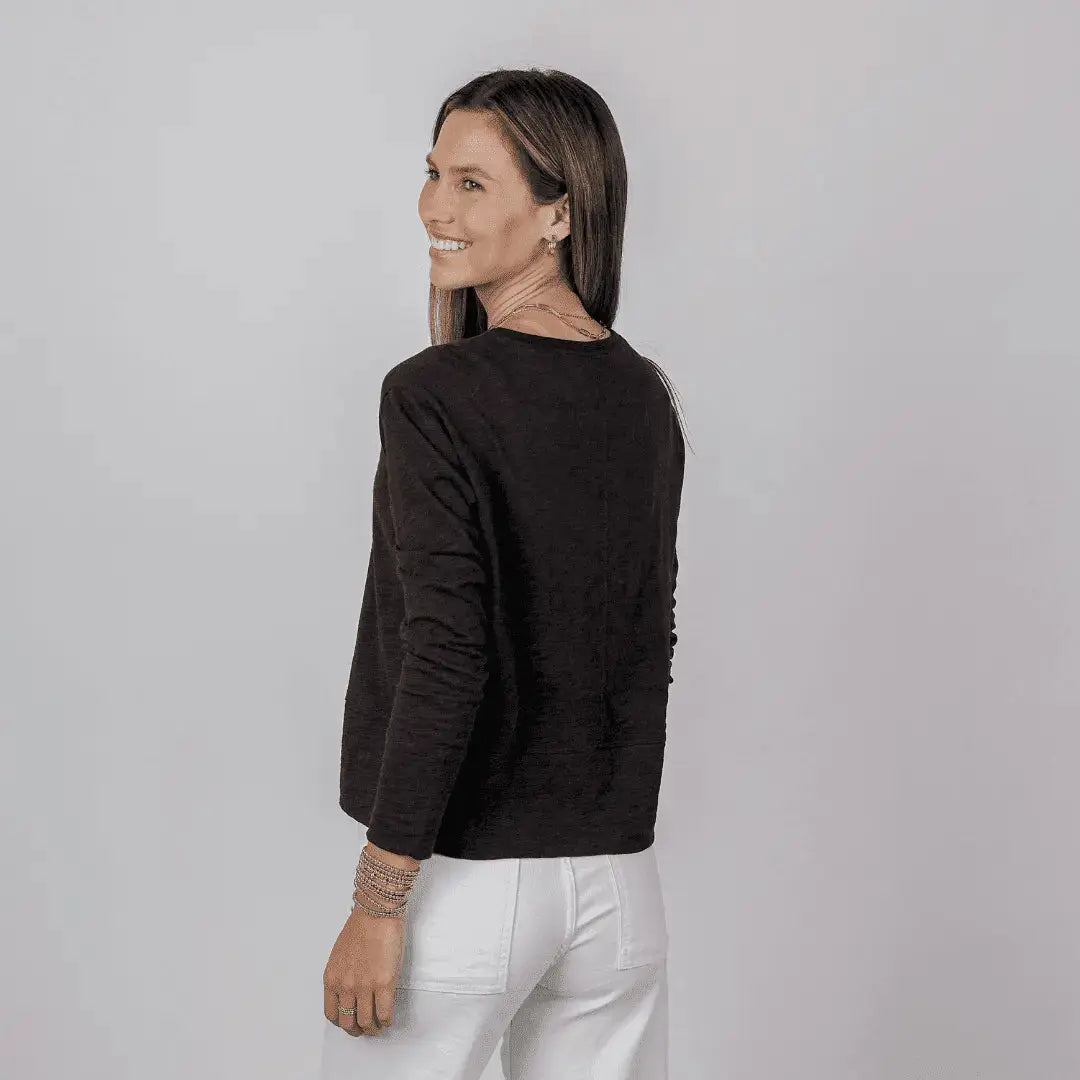 Celia Perfect Length Tee in Black