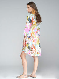 Angela Watercolor Jungle Print Dress