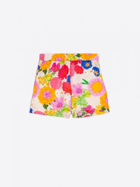 Floral Silk Bermuda Shorts