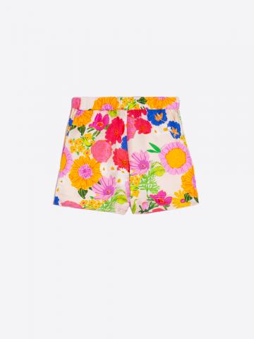 Floral Silk Bermuda Shorts