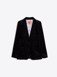 Harlow Black Shimmer Velvet Jacket Vilagallo