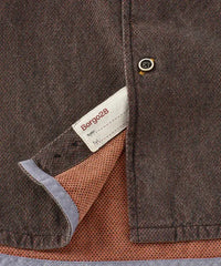 Double-Face Indigo Honeycomb Sport Shirt - Brick Borgo28