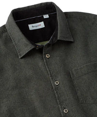 Double-Face Indigo Honeycomb Sport Shirt - Olive Borgo28