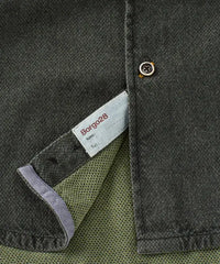 Double-Face Indigo Honeycomb Sport Shirt - Olive Borgo28