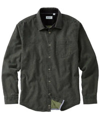 Double-Face Indigo Honeycomb Sport Shirt - Olive Borgo28