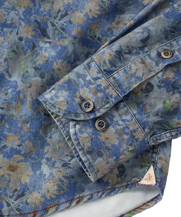 Floral Print Corduroy Sport Shirt Borgo28