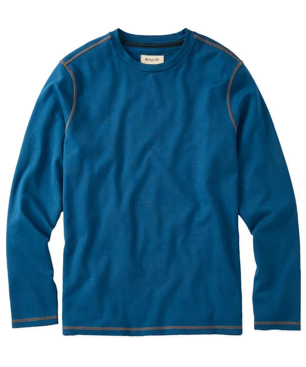Garment-Dyed Long-Sleeve Tee - Storm Blue