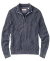 Quarter-Zip Mock Neck Cable Knit Sweater - Navy Borgo28