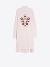 Knit Cardigan with Fringe & Print Embroidery Vilagallo