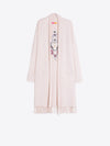 Knit Cardigan with Fringe & Print Embroidery Vilagallo