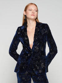 Helen Velvet Jacket with Floral Sequin Embroidery Vilagallo
