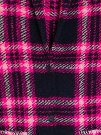 Claudia Navy & Pink Checked Coat Vilagallo
