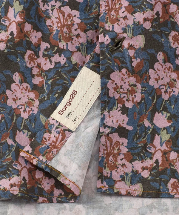Shaded Floral Print Long-Sleeve Sport Shirt - Pink