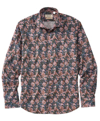 Shaded Floral Print Long-Sleeve Sport Shirt - Pink