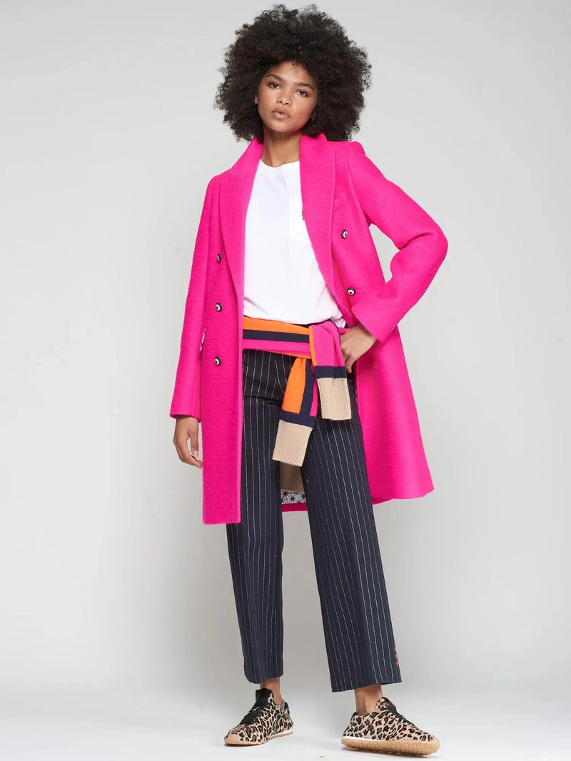 Lian Fluorescent Pink Wool Coat Vilagallo