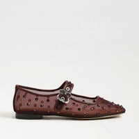 Michaela Shine Mary Jane Flat - French Merlot Mesh Fabric Sam Edelman