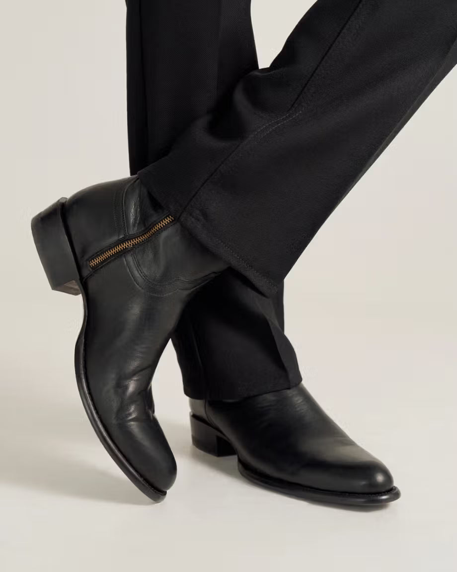 The Dean Zip Boot - Midnight/Cowhide