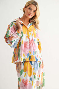 Jordan Abstract Floral Puff Sleeve Top