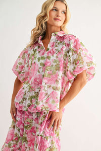 Jinger Floral Puff Sleeve Top