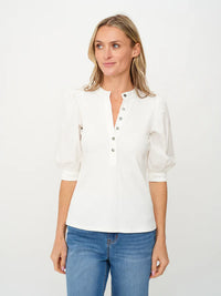 Audrey Puff Sleeve Top - White