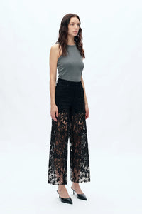 Black Lace High Rise Jeans