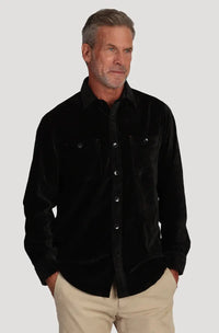 Cozy Cut Stretch Viceroy Velvet Shirt - Black True Grit